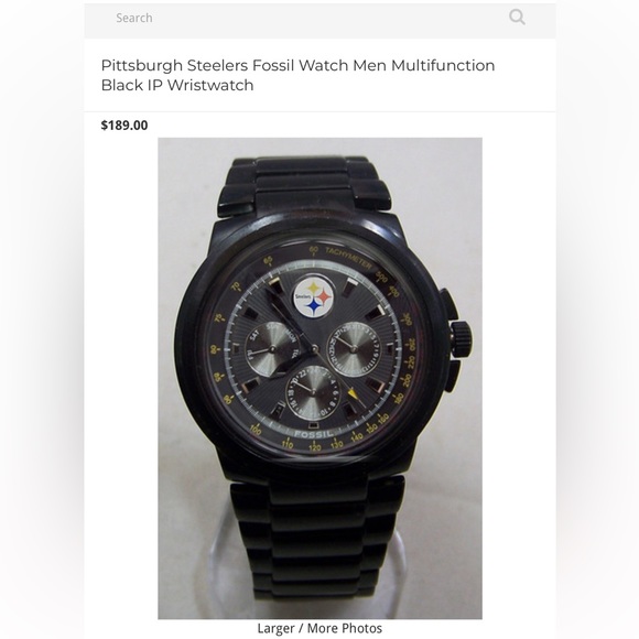 Mens Fossil Watch Steelers - Picture 5 of 5